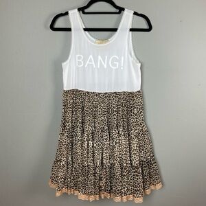 Wildfox White Label‎ Dress XS Leopard Comic-con fairy grunge graphics balletcore